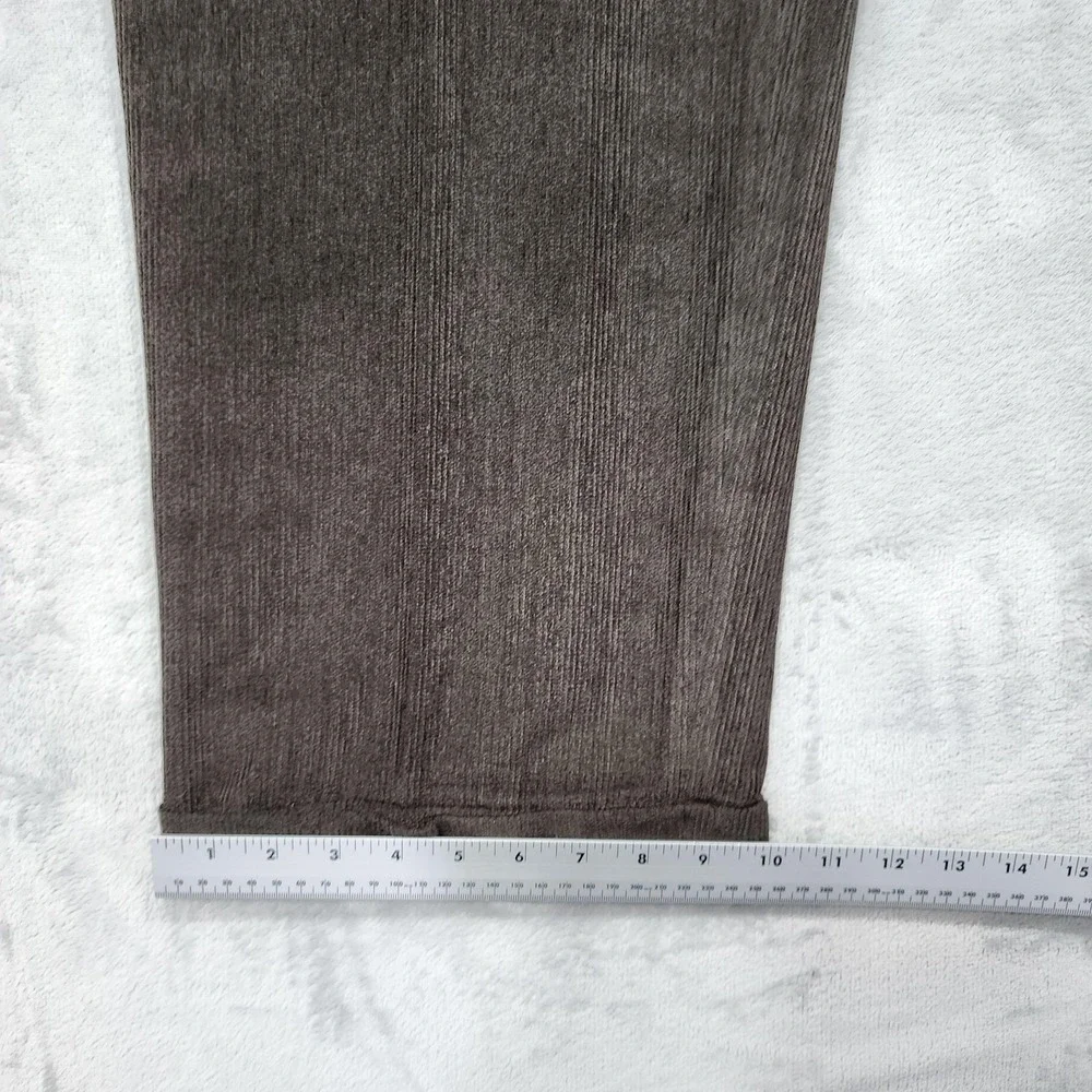 St Croix Pants Mens 42x30 Brown Corduroy Pleated Cuffed Wool Blend Dress Italy‎